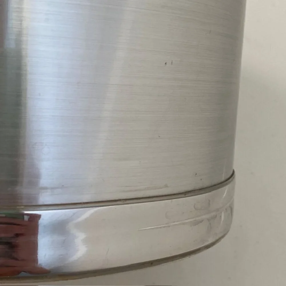 Mid Century Georges Briard Ice Bucket Brushed Silver Barware MCM